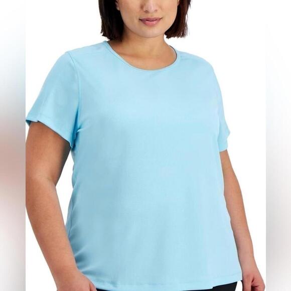 ID Ideology Women's Birdseye Mesh T-Shirt Red Size 3X Plus aquatone - Picture 5 of 14